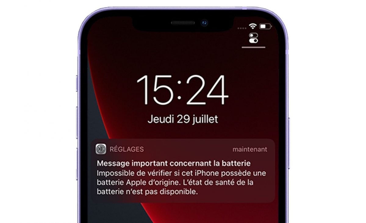 L'apparition de message lors du changement d'une batterie ou d'un écran