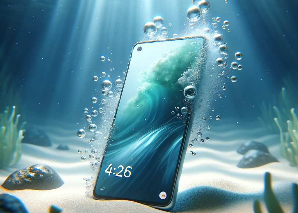 Téléphone sous l'eau