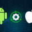 Mises à jour. Logo android et logo Apple