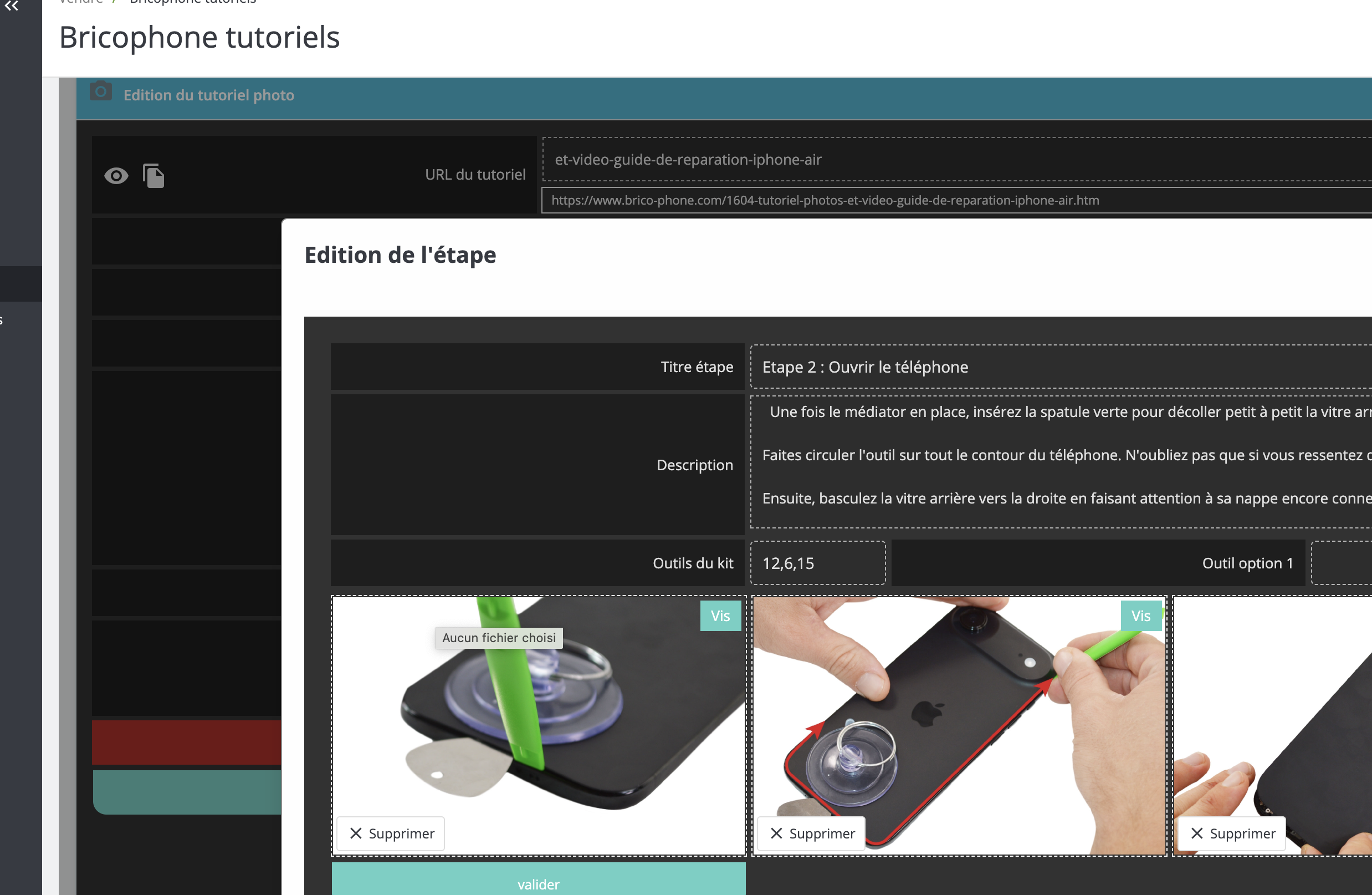 Étape 3 : Création du guide photo